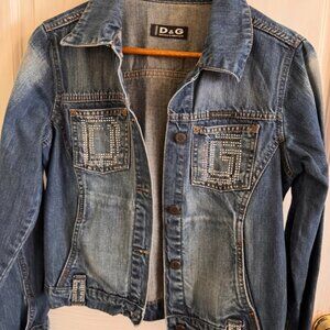 Dolce & Gabbana Denim Jean Jacket with Rhinestones